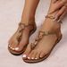 2026 New European And American Fashion Flat Flip-Flop For Women, Bohemian Style Versatile Elastic Strap Thong Sandals_vogvips.com