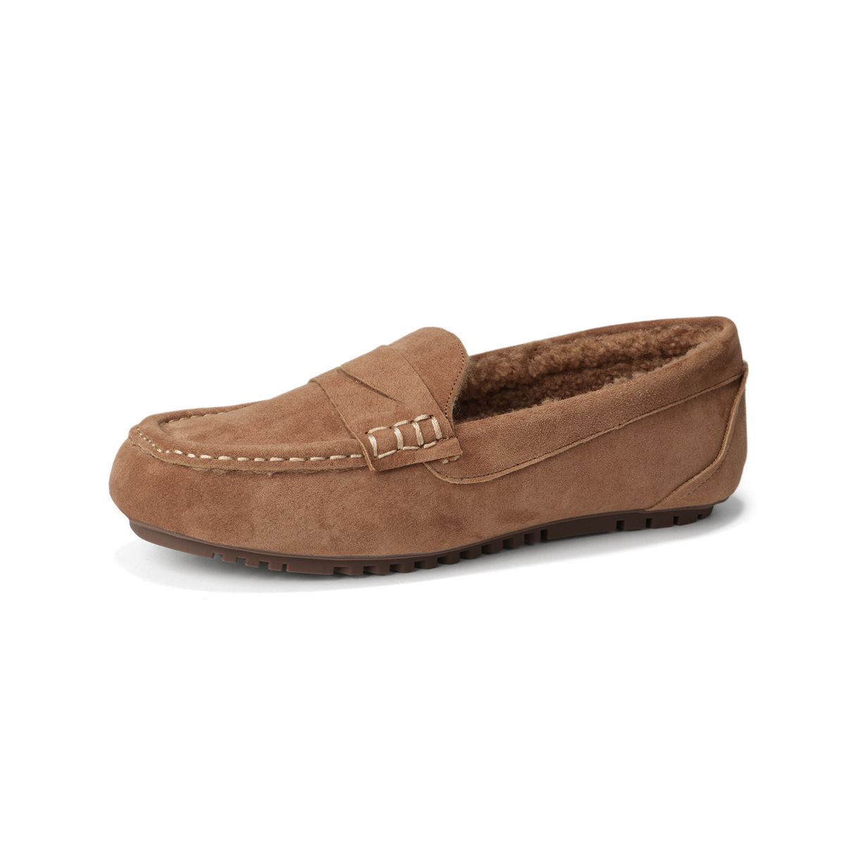 velvet Low-top Doudou Shoes, 3cm Solid Color Leather Shoes In The Light Version, Small Single Shoes._vogvips.com