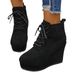 Women's Suede Lace Up Wedge Ankle Boots Winter New Style Plus Size Platform European And American Fashion_vogvips.com