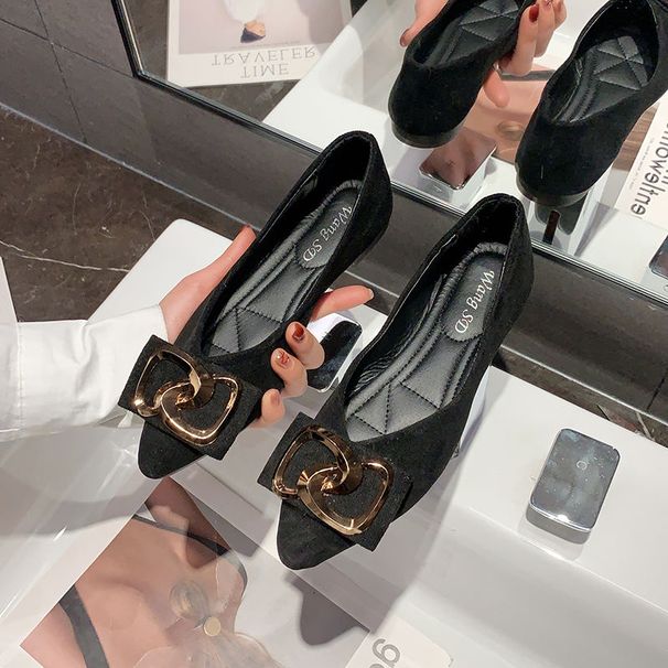 Flat Bottomed Bean Shoes Women In Spring New Popular And Versatile Korean Version Of Instagram Shallow Mouth_vogvips.com