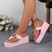 Xiaohei's Summer New Plus Size Chain Women's Height Increasing Sponge Cake And Breathable Casual Slippers For Women_vogvips.com
