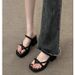 Women's Shoes Women's Slippers, Outdoor High Heeled Sandals, No Tiring Shoes, Thick Heels, Non Slip, No Odor, Versatile_vogvips.com
