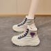 High-top Snow Boots Women's Velvet Thickened Warm And Non-slip Thick-soled Heightened Cold-proof Cotton Shoes_vogvips.com