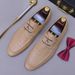 New Top Layer Cowhide Round Toe Crocodile Pattern For Men Trendy Genuine Leather Derby Business Formal Men's Shoes_vogvips.com