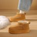 Versatile Western Style Snow Boots For Women New Winter Short Tube Fashion With Plush And Thick Outer Wear Trend,_vogvips.com