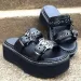 Metal Decoration Designer Summer Sandals Buckles Vampire Cosplay Platform Black Gothic Shoes For Women Slippers_vogvips.com