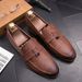 Euro Step Large Size British Style Brogue Leather Casual Slip-On Loafers Moccasins Men's Business Shoes_vogvips.com