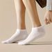 5 Pairs Breathable Mesh Ankle Unisex Summer Thin Boat Socks Soft Stretch Low Cut Casual Sports Solid Color_vogvips.com