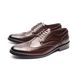 Euro Step Large Size 45-47 Men's Brogue With Carved Patterns British Style Derby Business Formal Leather Shoes For Men_vogvips.com