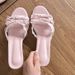 Sweet Style Rufflesbows Sandals For Women Summer Outwear Thin Heels High Heels Slippers Work Clothingeasiest For Match Flip-flops Women's Shoes_vogvips.com