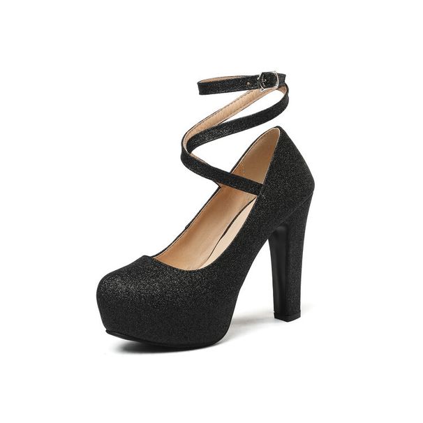 Foreign Trade European And American Nightclub Sexy High Chunky Heels, Large Size Women's Shoes, Single Shoes 34-50,_vogvips.com