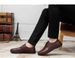 Casual Leather Shoes Men's Embossed Plaid First Layer Rubber Sole Professional Wear Work Shoes Pure Leather_vogvips.com