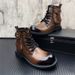 Trendy Chunky Business Casual Outdoor High-top Warm Men's Shoes Work Short Boots Height Increasing_vogvips.com