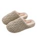Wrinkled Cotton Slippers For Women, Autumn And Winter, Indoor Home, Anti Slip, Waterproof, Warm, Home With Velvet Leather Slippers For Men_vogvips.com