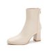 7cm Size 31-40 Square Toe Chunky Mid-Calf Slim Martin Height Increasing High Heel Back Zipper Short Boots For Women_vogvips.com
