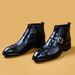 European Warm Series 【VIP Exclusive】Autumn Winter Martin Men Genuine Crocodile Pattern High Top British Style First Layer Cowhide Zipper_vogvips.com