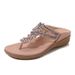 2025 Summer New Floral Beaded Rhinestone Fashion Versatile Soft Comfortable Plus Size Women's Sandals_vogvips.com