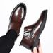 Suitable For All Seasons Brown Business Shoes For Men, Spring New High-top Formal Casual Men's Shoes, Mid-top Side Zipper Short Leather Boots_vogvips.com