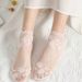 5 Pairs/Lot Women's Lace Transparent Summer Thin Ladies Boat Hollow Non-slip Elegant Flowers Shallow Socks For Women_vogvips.com