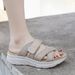2025 Casual Summer Wedge Sandals Women Solid Color Breathable Round Toe Shoes Slip On Hook Loop Beach Outside Office_vogvips.com
