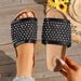 New 2025 One Strap Rhinestone Handmade Thick Sole Fishnet Sandals Black Brown Women's Outdoor Beach Slides_vogvips.com