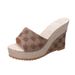 Women's Shoes New Wedge Heel Sandals For Women One Line Small Plum Blossom Thick Soled Slippers For Women Womens Wedge Slippers_vogvips.com