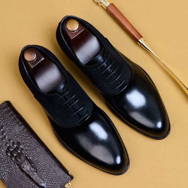 Genuine Cow Leather Brogue Wedding Business Men Casual Flats Vintage Handmade Oxford Shoes For Men Black Burgundy 2024_vogvips.com