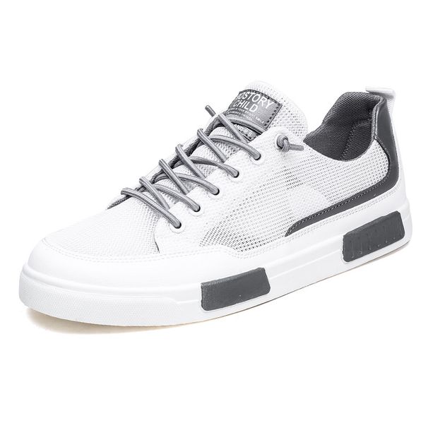 Men' Breathable Spring And Autumn Caual Meh Large Size Slip-On Lazy Shoe, Korean Style Color-Block Trendy White_vogvips.com