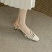 Super Slimming~ Soft Leather French Style Peep Toe Hollow Sandals For Women 2025 Summer Apricot Versatile Woven Backless_vogvips.com