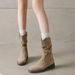 Melard Mid-Calf Short For Women 2025 Autumn Winter New Western Cowboy Slouch Thick Sole Martin Single Boots_vogvips.com