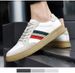 Casual Board Shoes Men's Color Matching Breathable Beef Tendon Sole White Shoes_vogvips.com