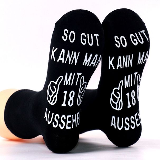 All-cotton mid-tube casual creative socks floor socks sole letter non-slip adhesive socks_vogvips.com