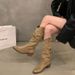 Women's Long Women 2025 Autumn Winter New V-Cut Melad Over-the-Knee Chunky Heel Pointed Toe Slouch Boots_vogvips.com