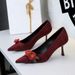 9517-H85 European And American Style Party High-heeled Shoes For Women, With Thin Heels, Suede, Shallow Cut, Pointed_vogvips.com