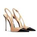 Women's Pointed Toe Stiletto Sandals Color Block Hollow Design Fashion Shoes Black White_vogvips.com