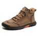 Large Size Men's Leather Boots, Men's Fashion Stitched Shoes, Ankle Boots, Flat Lace-Up Martin Boots, Outdoor High-Top S_vogvips.com