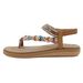W676-3 New Summer 2025 With Rhinestones Comfortable Casual Beach Round Toe Flat Sandals_vogvips.com