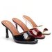 2026 New French-style Elegant Patent Leather Stiletto Sandals For Outdoor Wear, Open-toe High-heeled Mules That Don't_vogvips.com