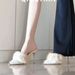 Mao Mao High-heeled Slippers Women's Fashion Outer Wear Autumn And Winter Versatile Pointed Heel Bag Head Muller Warm Velvet Half Slippers_vogvips.com