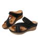 Large Size Car Stitching Lightweight Slope Heel Velcro Color Blocked Thick Soled Women, Sporty Cool Slippers For Women_vogvips.com