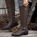 Women's Shoes 43 Large Size Women's Winter New Women's Leather Boots Side Zipper High Boots High Heel Belt Buckle Knight Boots_vogvips.com