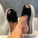 2022 Summer New European And American Style Bowknot Beach Sandals Thick-Soled Wedge Heel Rope Large Size Women's_vogvips.com