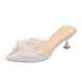 Rhinestone Closed-Toe Mules Women, 2025 Spring New Style, Elegant And High-End French High-Heel Sandals For Women_vogvips.com