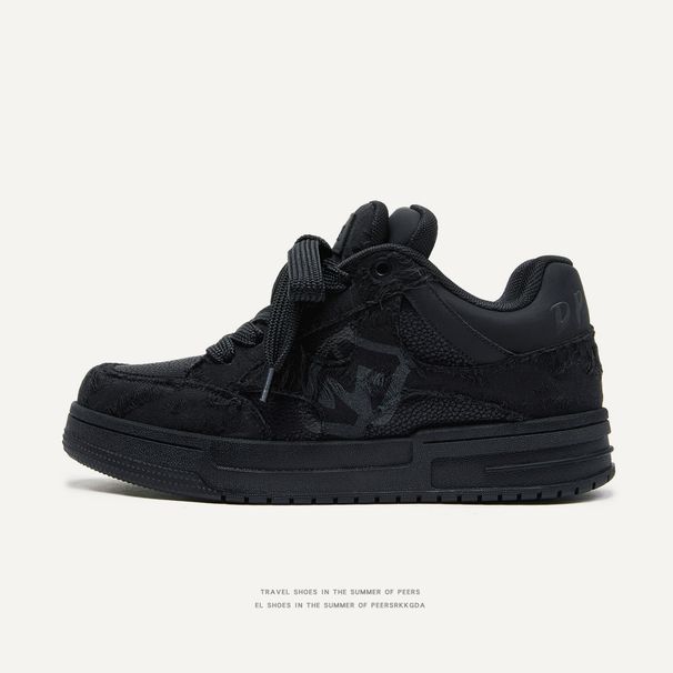 Men’s Shoes Destruction Style Bread Shoes Height Increase Wear Resistant Low Top Men's Shoes Casual Shoes Board Shoes Men And Women_vogvips.com