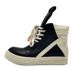 Unisex Chunky Sole Sneakers – Gothic High-Top Platform Shoes With Cross Strap (36-45, Black, Side Zipper, PU Cushioning)_vogvips.com