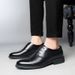 Men's Leather Perforated Breathable Summer Dress Shoes With Hidden Heel Black_vogvips.com