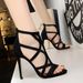 Suede Hollow Out Sexy Nightclub Sandals,Summer High Heels_vogvips.com