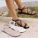 2026 New Women Flat Summer Fashion Simple Solid Round Toe Cross Strap Female Shoes Casual Comfort Lightweight Sandals_vogvips.com
