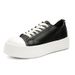 ShoeVault Four Seasons Leather Thick-Soled Low-Top Work Sneakers Derby Couple Black Shoes Student Niche Retro Men_vogvips.com