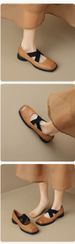 Cross Strap Mary Jane Shoes Women's Retro Shallow Mouth Single Shoes Women's Thick Heel French Ballet Shoes_vogvips.com